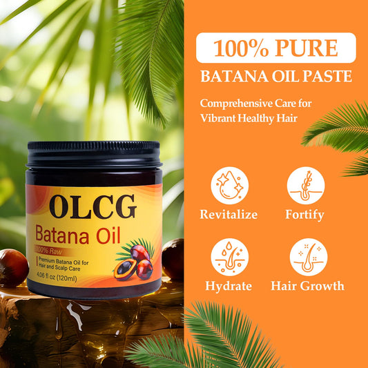 OLCG Batana oil paste texture close-up highlighting silky consistency