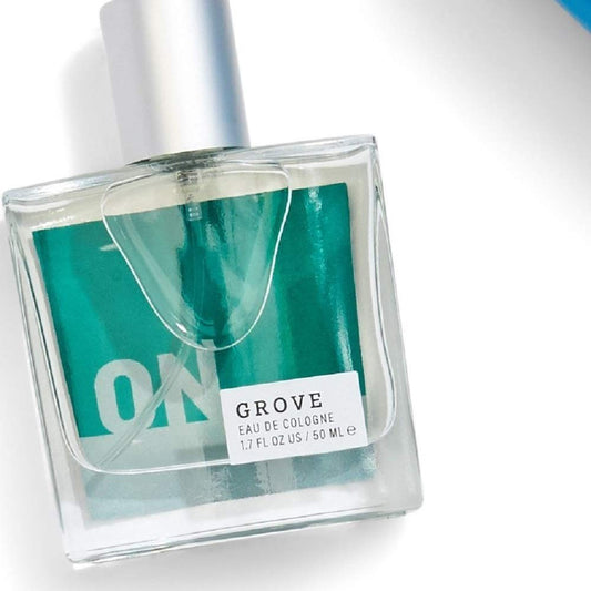 Old Navy Grove bottle front, masculine woodsy fragrance ideal for daily wear.