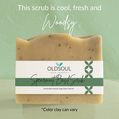Old Soul Soap Company spearmint basil scrub bar four bars in pack