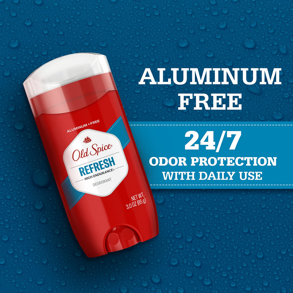 Old Spice aluminum-free formula provides peace of mind with sweat defense without metal additives.