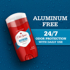 Old Spice aluminum-free formula provides peace of mind with sweat defense without metal additives.