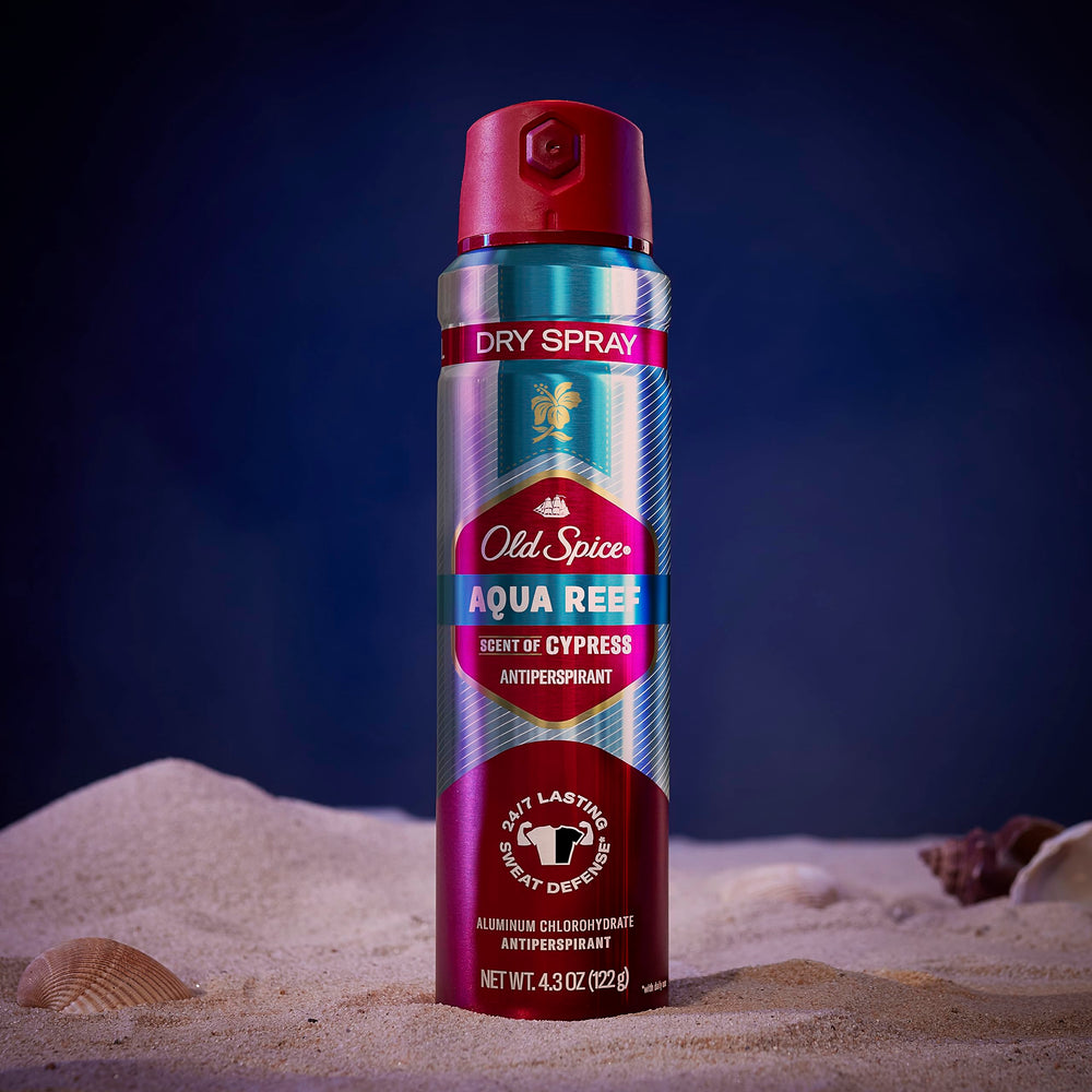 Old Spice Aqua Reef 24/7 protection for active days and sweaty commutes.