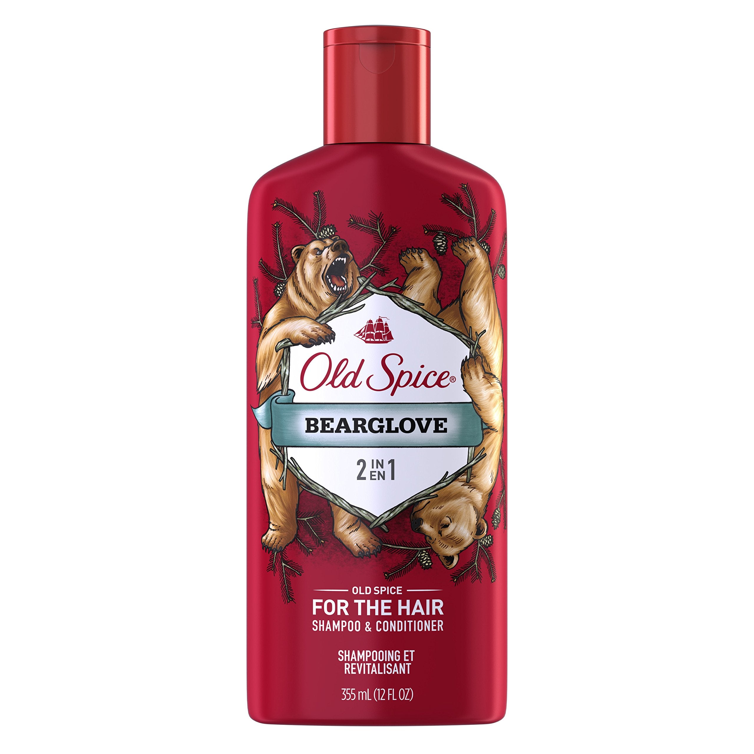 Old Spice Bearglove 2in1 bottle front showing bold branding and rugged freshness