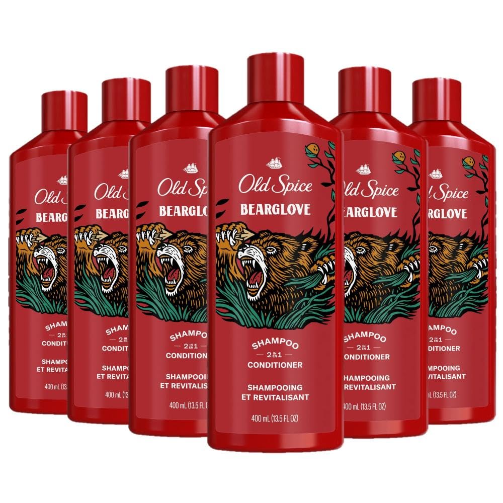 Old Spice Bearglove bottle pouring to refresh hair after a workout