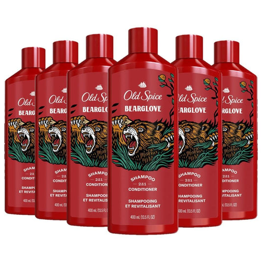 Old Spice Bearglove bottle pouring to refresh hair after a workout