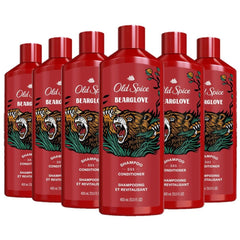 Old Spice Bearglove bottle pouring to refresh hair after a workout