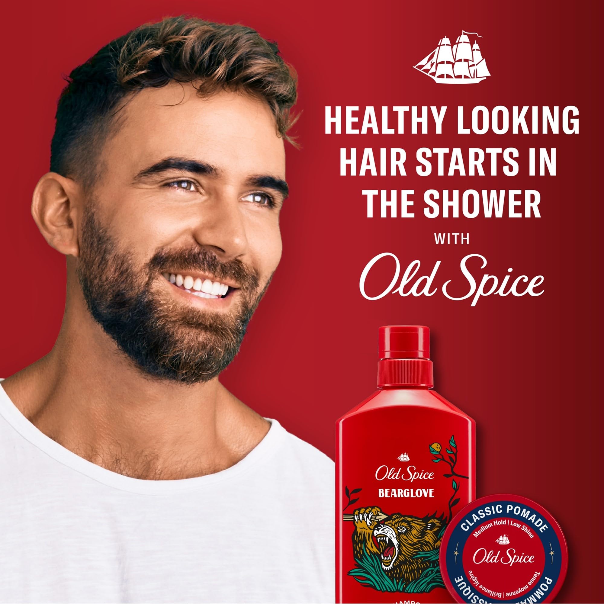 Old Spice Bearglove fuller-looking hair after wash