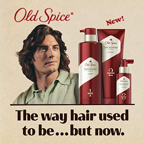 Old Spice Biotin Shampoo action shot showing creamy lather.