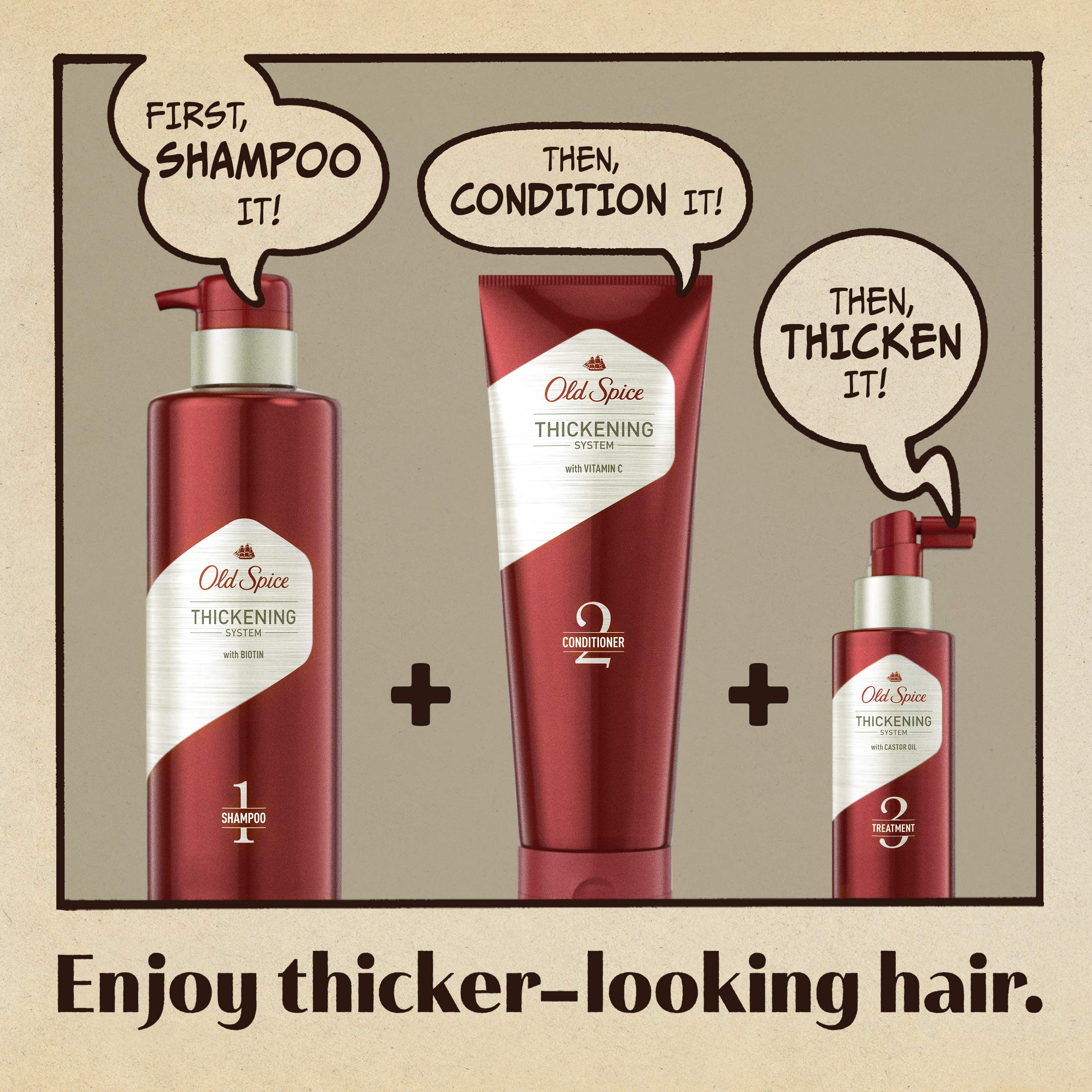 Old Spice Biotin Shampoo label close-up highlighting biotin for hair vitality.
