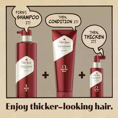 Old Spice Biotin Shampoo label close-up highlighting biotin for hair vitality.