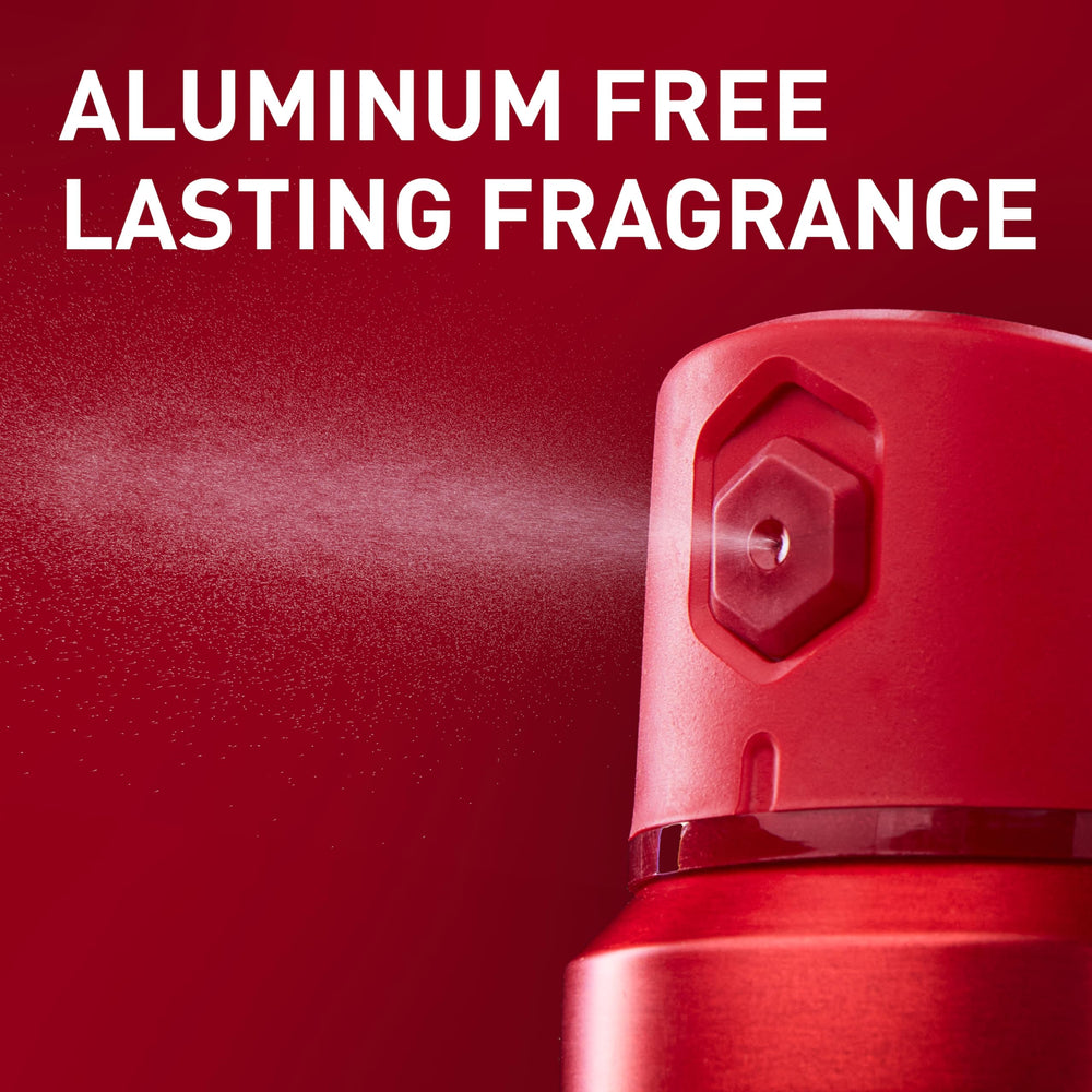 Old Spice Captain aluminum-free label close-up, highlighting skin-friendly formula.