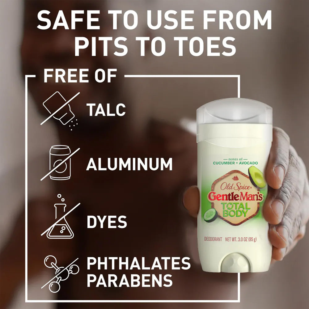 Old Spice clean-dry deodorant leaves no residue with quick-dry feel.