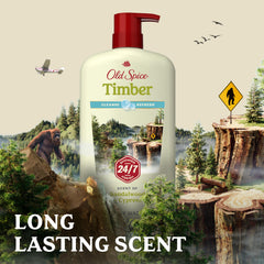 Old Spice Cleansing Body Wash bottle-side-view shows durable 30 oz size.