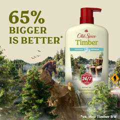 Old Spice Cleansing Body Wash packaging image emphasizes rugged men's care.