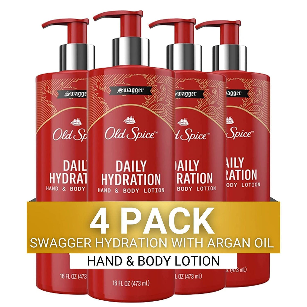 Old Spice Daily Hydration lotion bottle front showing all-day moisture for dry skin