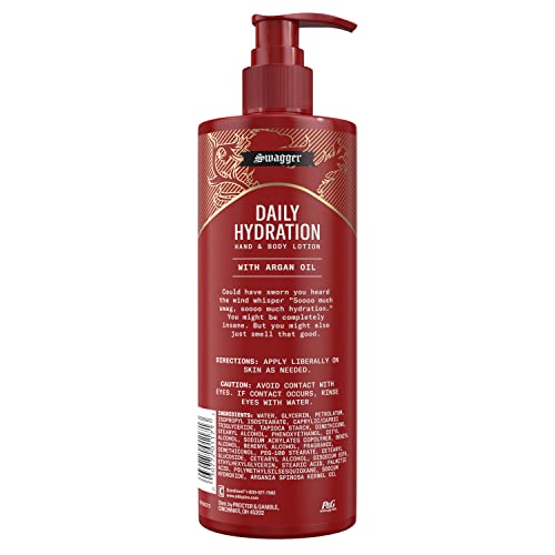 Old Spice daily lotion bottle side highlights lightweight formula and Argon Oil conditioning