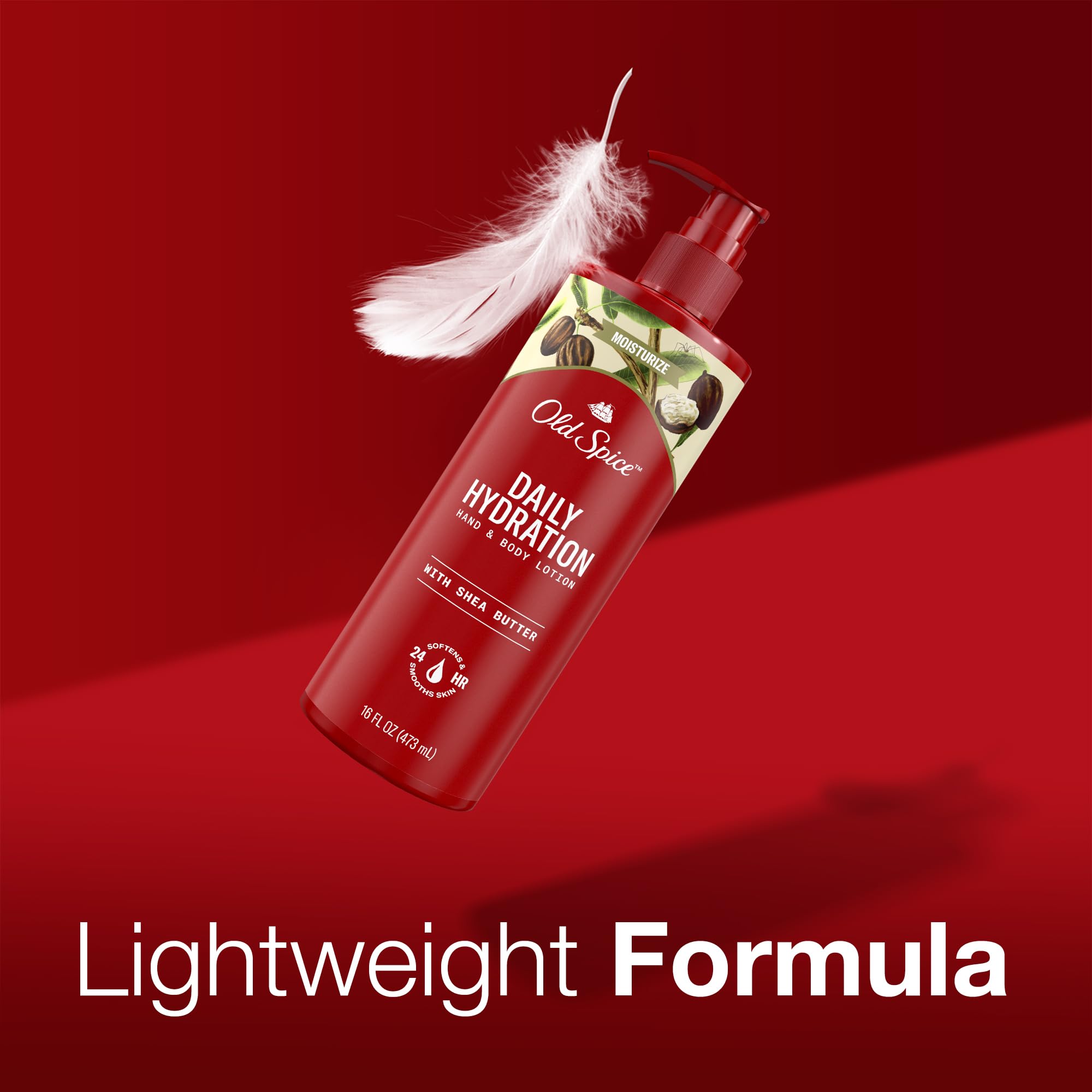 Old Spice Daily Hydration Lotion applied on arms and legs for even hydration.