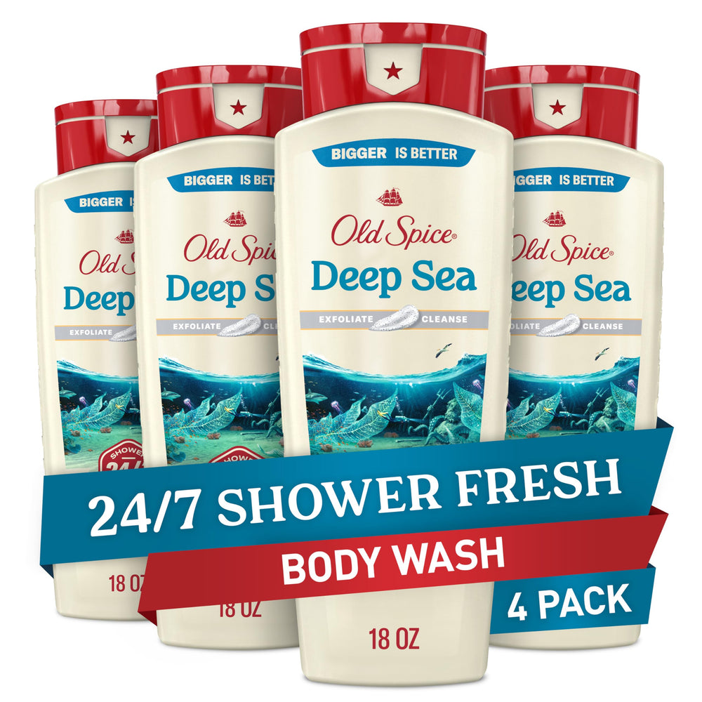 Old Spice Deep Cleanse bottle with lasting scent for daily showers.