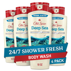 Old Spice Deep Cleanse bottle with lasting scent for daily showers.