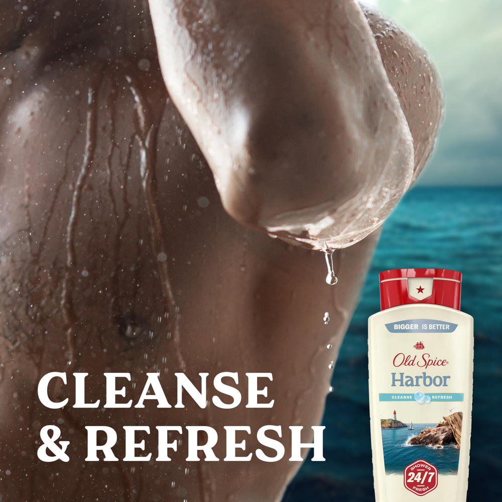 Old Spice Harbor bottle highlights driftwood notes blended with ocean breeze.