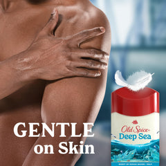 Old Spice Dry Feel skin application demonstrates gentle care with conditioning ingredients
