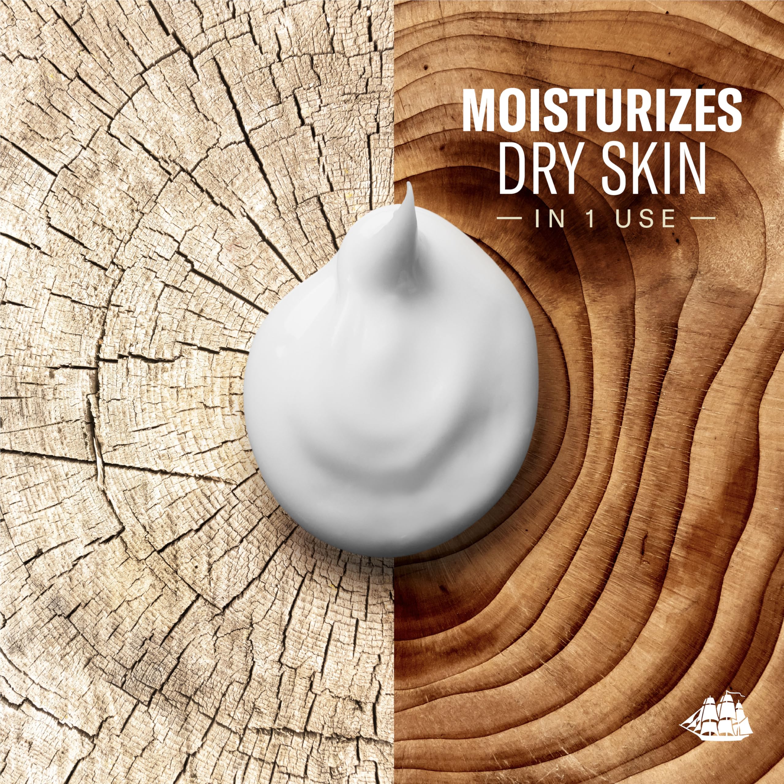 Old Spice Gentleman's Blend lotion showing dryness reduction with daily use.