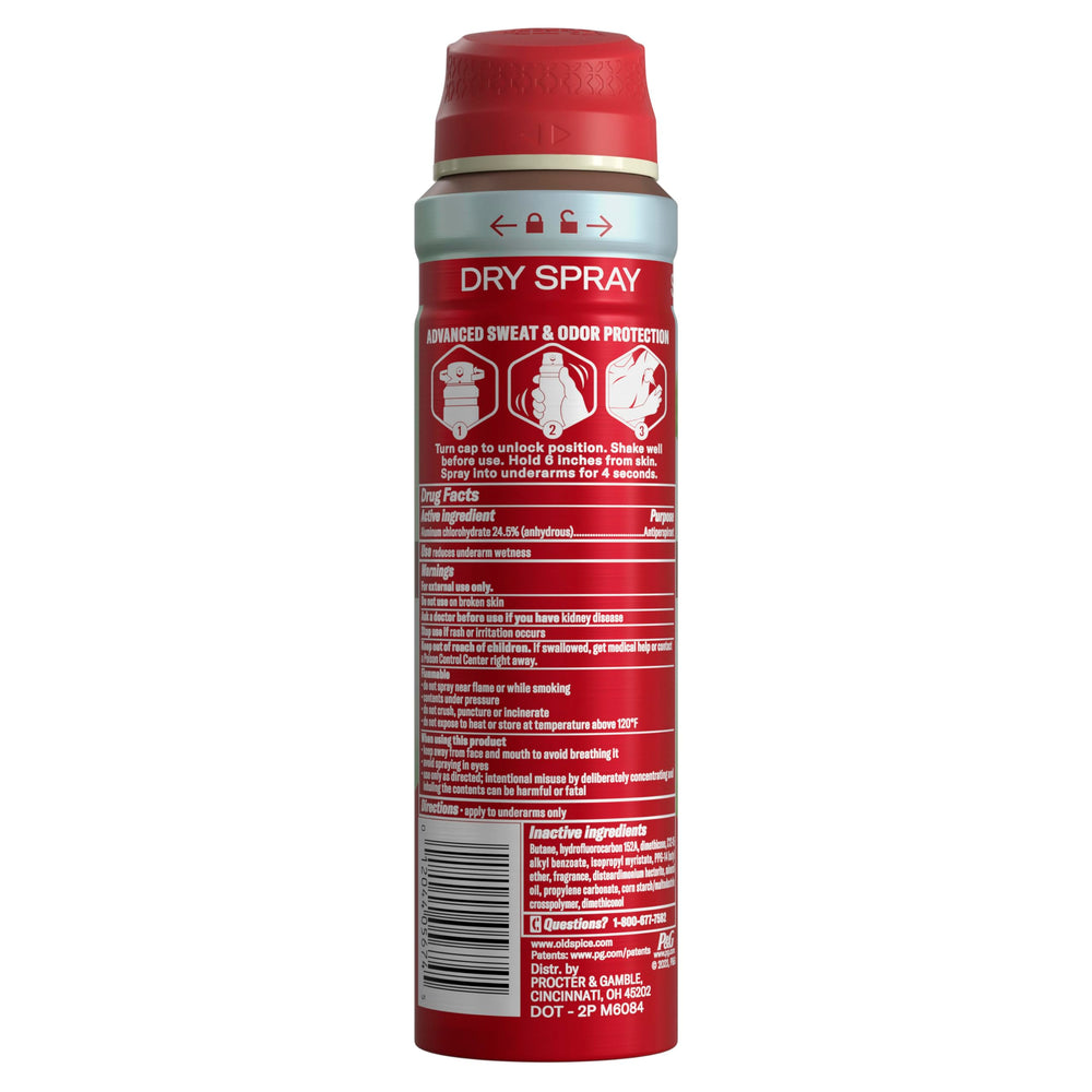 Dispense action of Old Spice Oasis vanilla argan spray for controlled coverage.