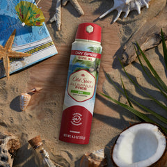 Old Spice Fiji dry spray nozzle for smooth, even application.
