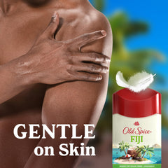 Old Spice Fiji application scene illustrating easy glide during morning routine.