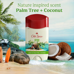 Old Spice Fiji long-lasting fragrance imagery evokes tropical freshness after workouts.
