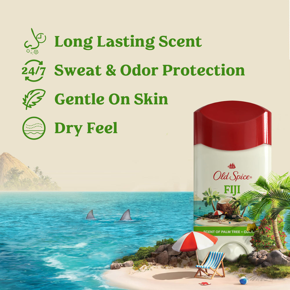 Old Spice Fiji pack of 3 front view showing convenient multi-pack.