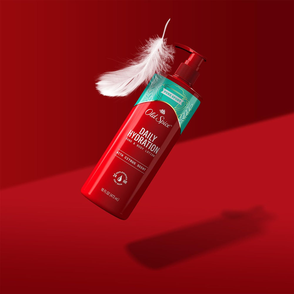 Old Spice four-pack packaging highlights value and consistent moisture.