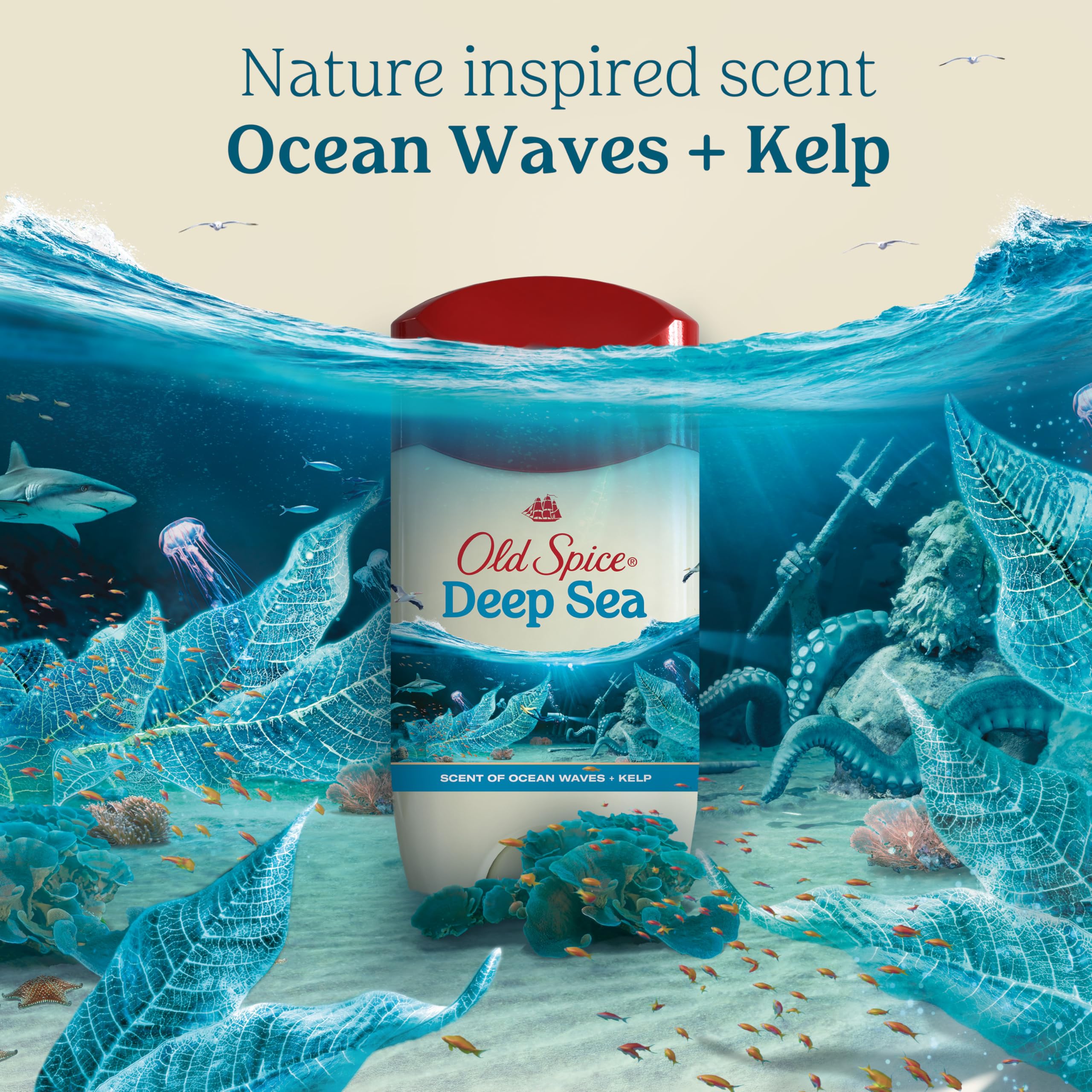 Old Spice Fresher collection Deep Sea Waves image highlights oceanic scent inspiration