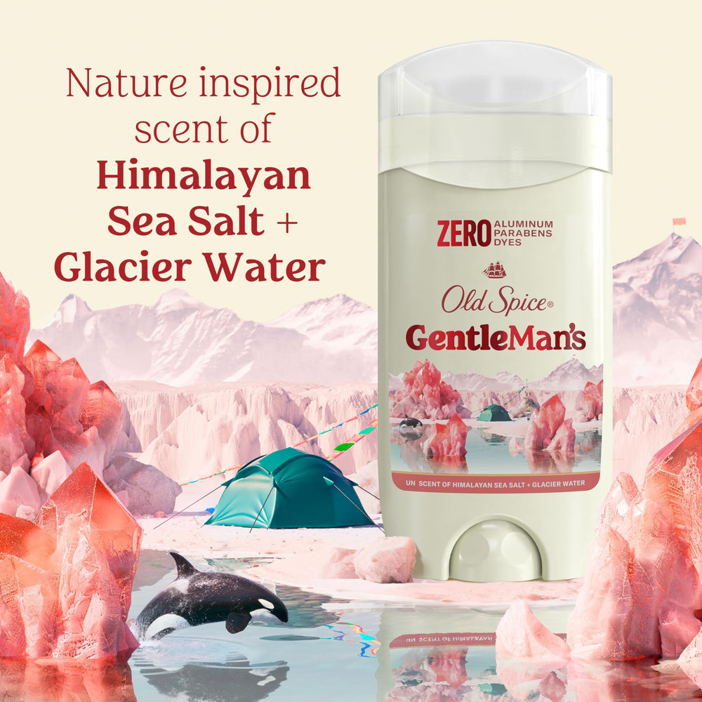 Old Spice GentleMan's aluminum-free formula, dye-free and paraben-free.