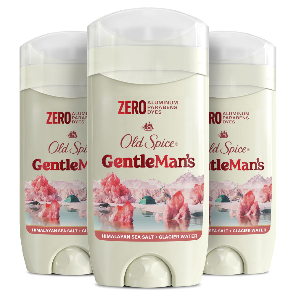 Old Spice GentleMan's aluminum-free deodorant pack-shot shows long-lasting freshness for daily wear.