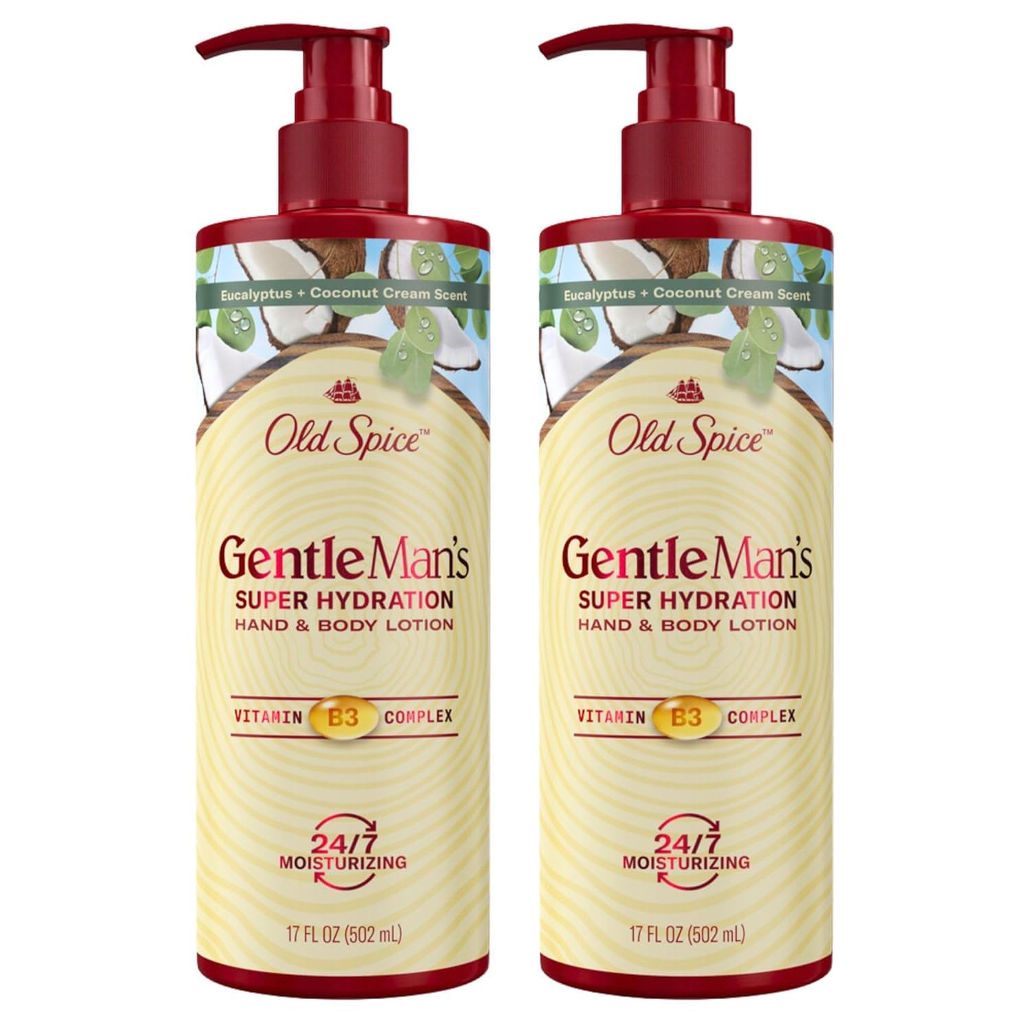 Old Spice Hand and Body Lotion bottle front view for all-day moisture.