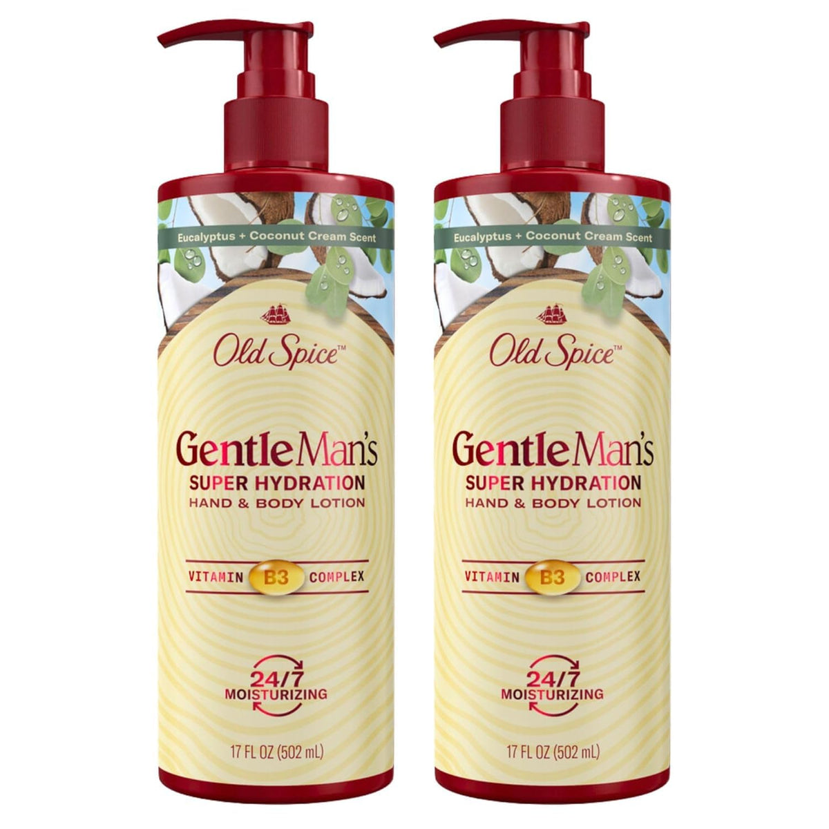 Old Spice Hand and Body Lotion bottle front view for all-day moisture.
