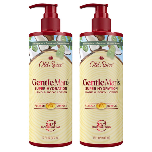 Old Spice Hand and Body Lotion bottle front view for all-day moisture.