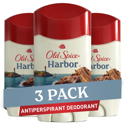 Old Spice Harbor antiperspirant deodorant pack3 front label showing coastal freshness