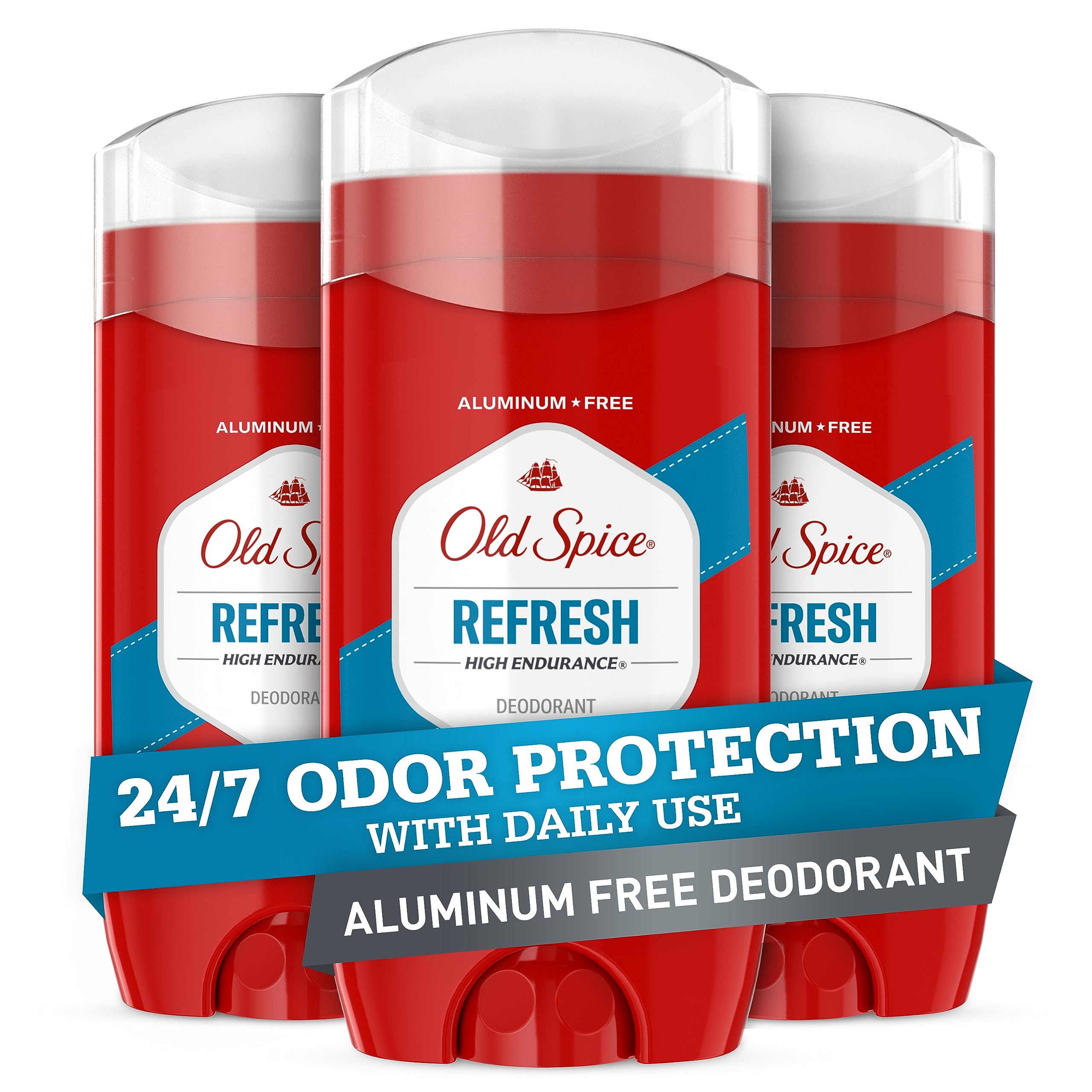 Old Spice High Endurance deodorant with clear application helps prevent white marks and stays invisible on skin.