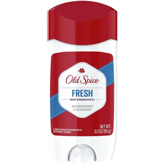 Old Spice High Endurance invisible solid deodorant bottle showing clear, long-lasting protection.