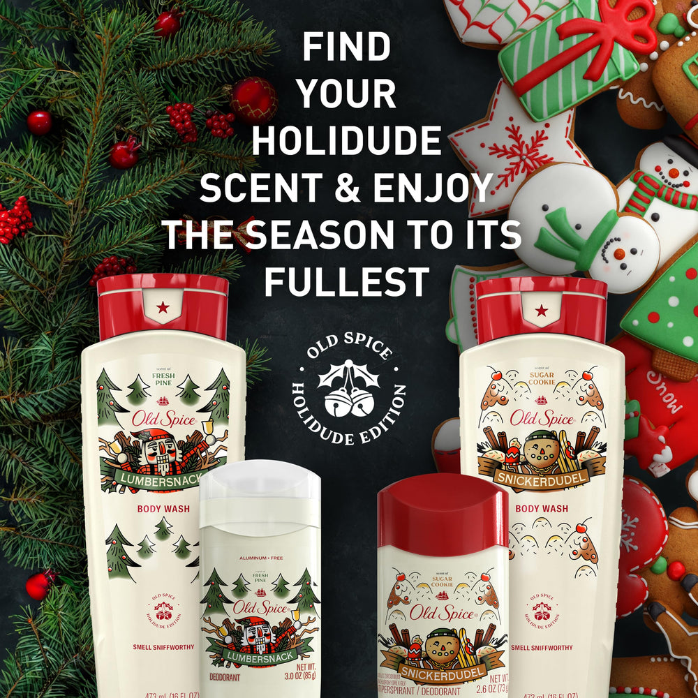 Old Spice Holidudes LumberSnack pine scent boosts everyday confidence.