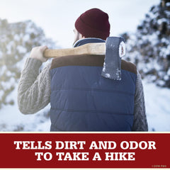 Old Spice Invigorate arctic freshness visuals convey revitalizing post-shower sensation.
