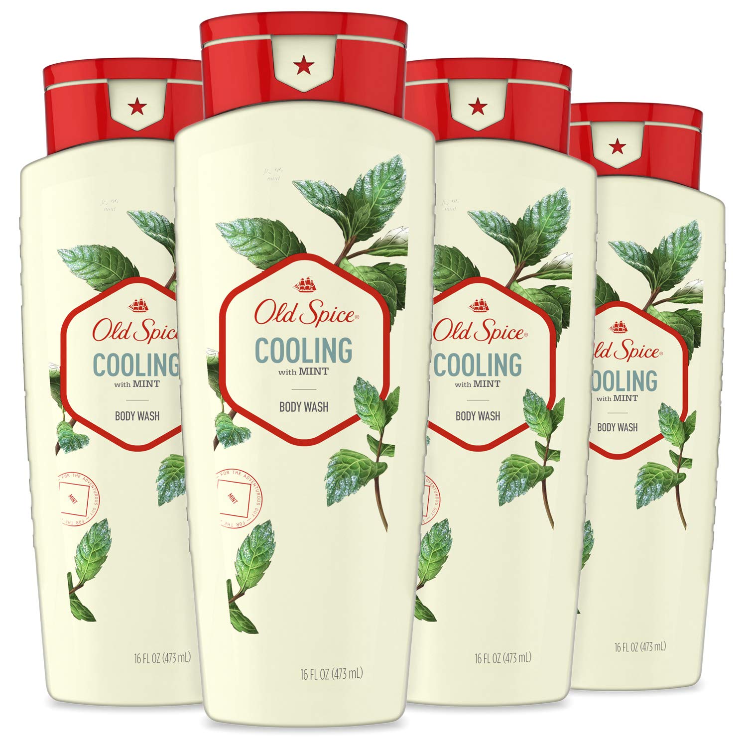 Old Spice Invigorate bottle pours cooling mint for a brisk morning cleanse.