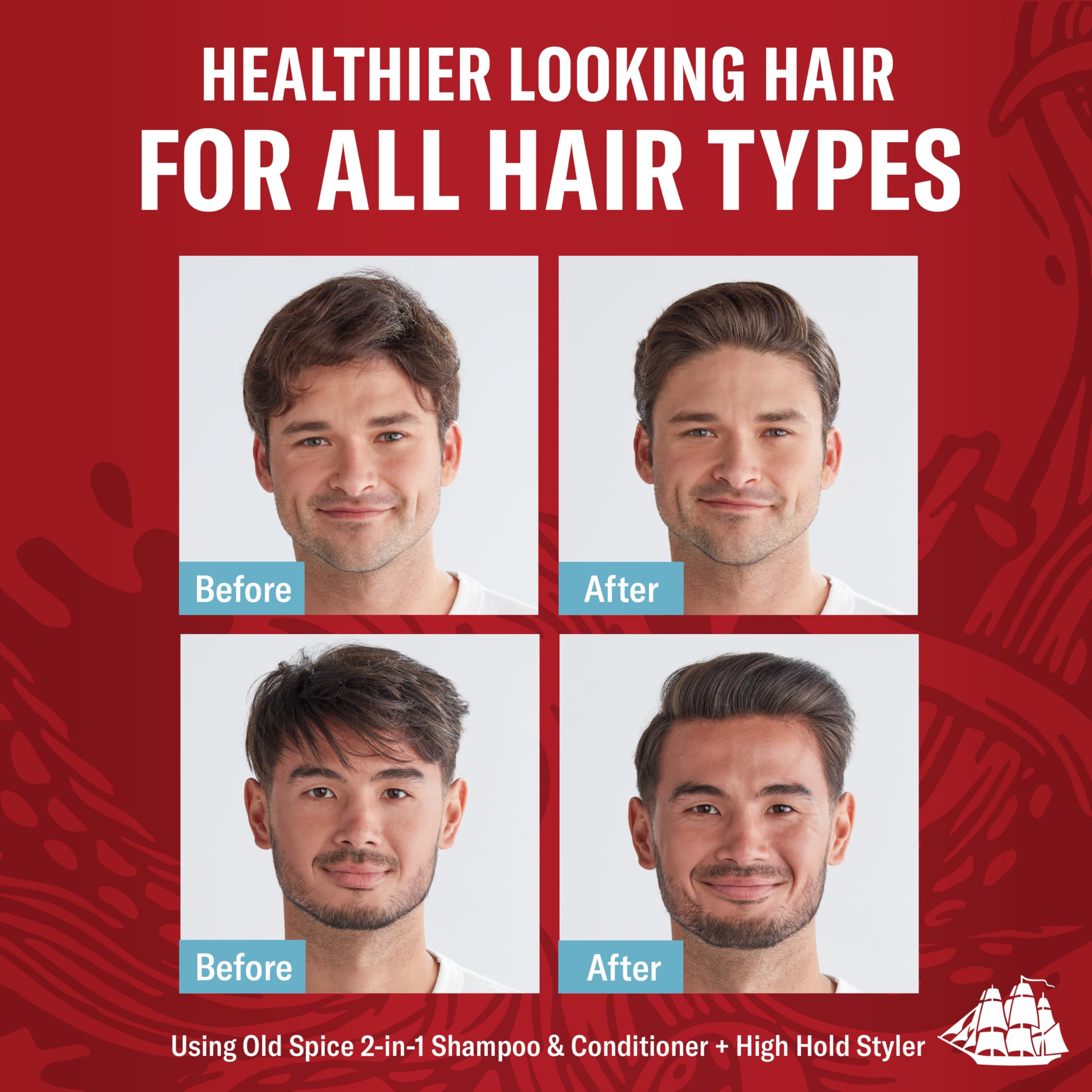 Old Spice Krakengard hair closeup emphasizing moisturized, thicker-looking strands.