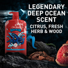 Old Spice Krakengard two in one body and face wash in action.