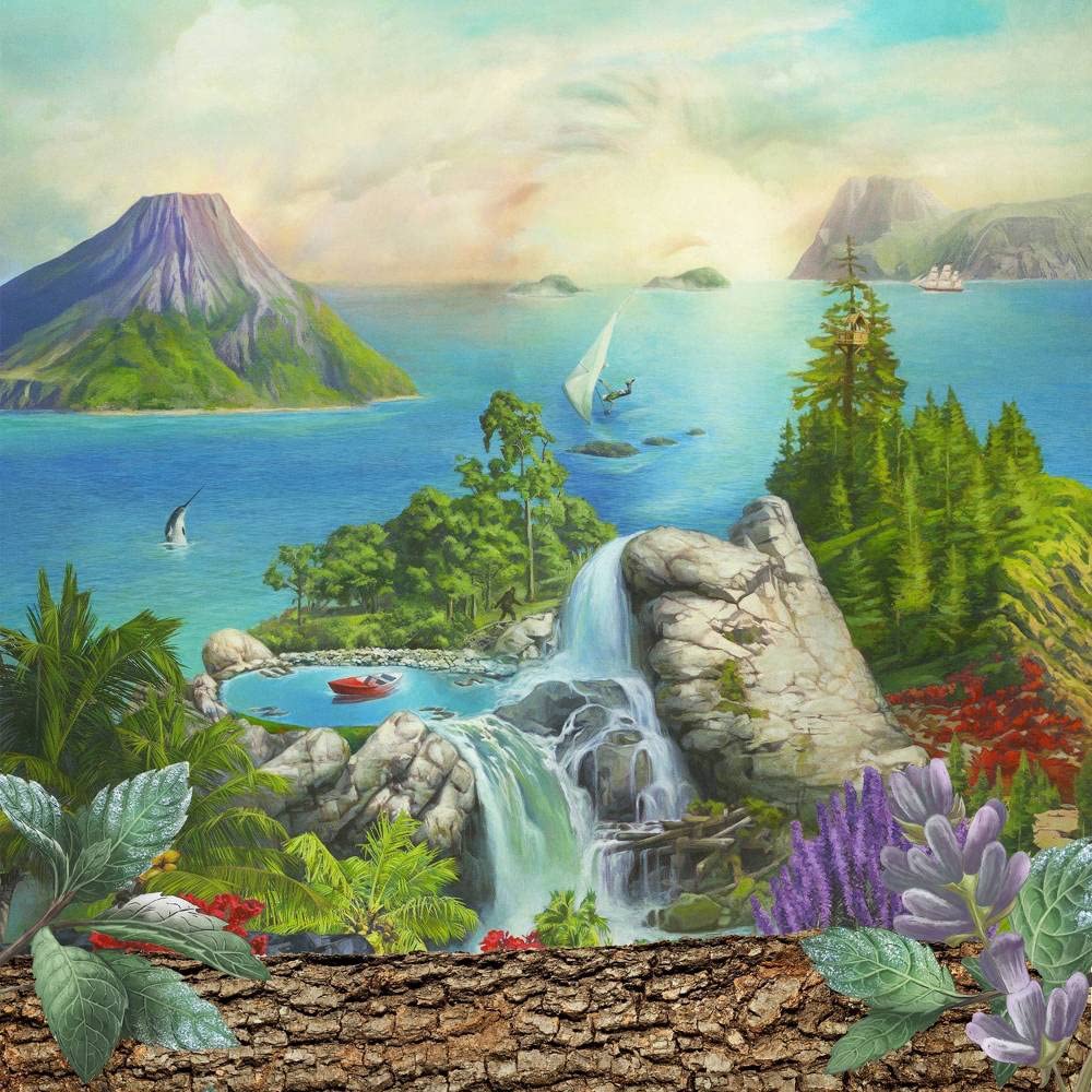Mountain art branding with Old Spice, evoking a fresh outdoor vibe.