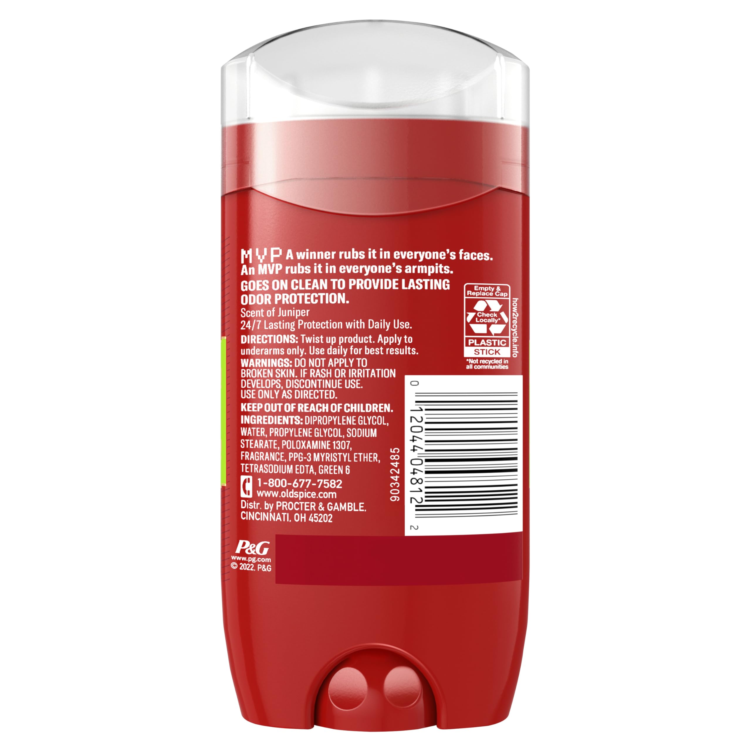 Old Spice MVP deodorant being applied for quick, lasting odor control.