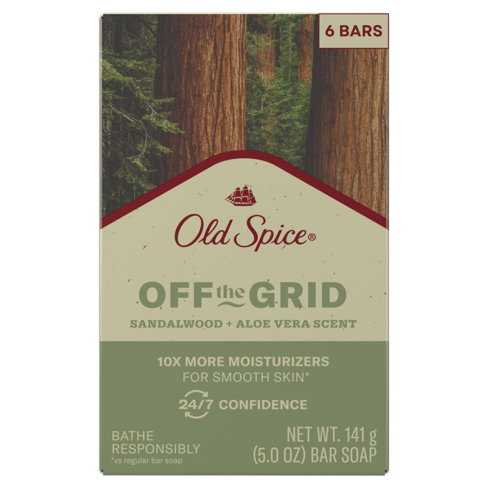 Old Spice Off the Grid soap pack close-up showing premium texture for daily cleansing.