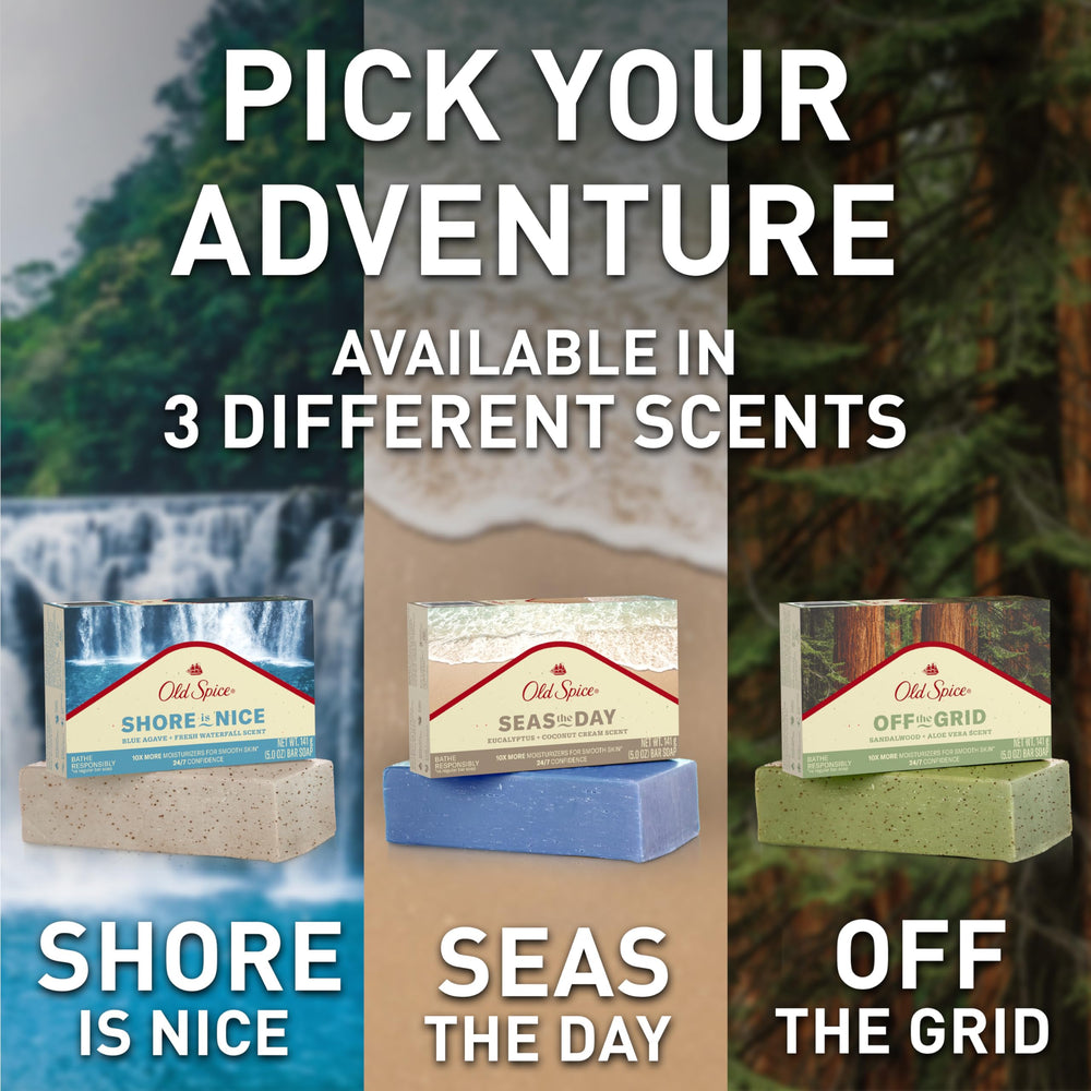 Old Spice sandalwood fragrance image evokes a fresh, woodsy shower ritual.